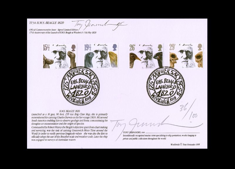 First Day Cover HMS Beagle 1831 by Tony Fernandes